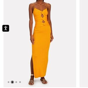 Cult Gaia honey knit cut out dress